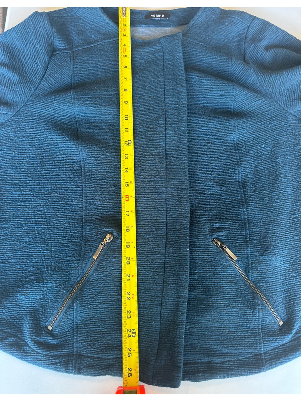 Torrid Blue Knit Moto Jacket 3/4XL - Picture 5 of 5